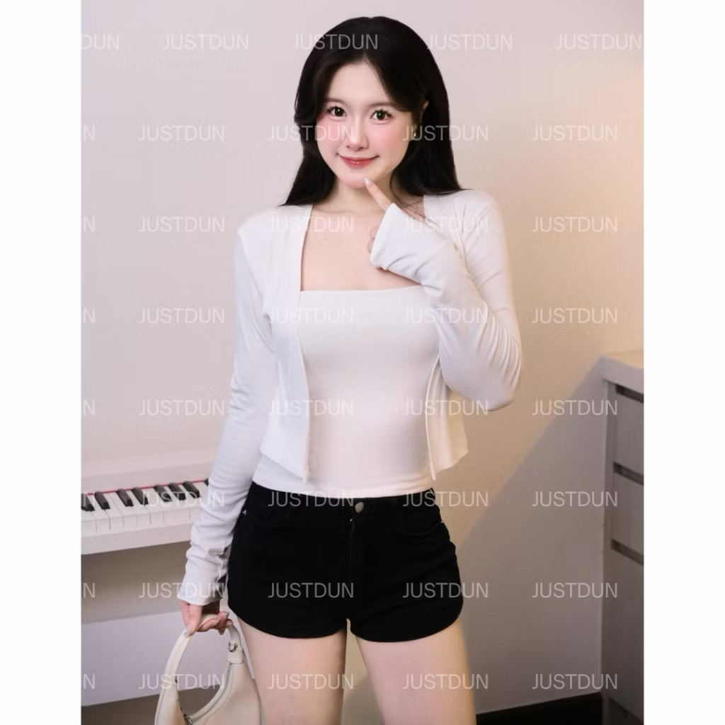 Áo Khoác Cardigan JUSTDUN 201 Nữ - Dáng Vừa, Vải Cotton Mịn, Mềm Mại, Thoáng Mát, Co Giãn Êm Ái